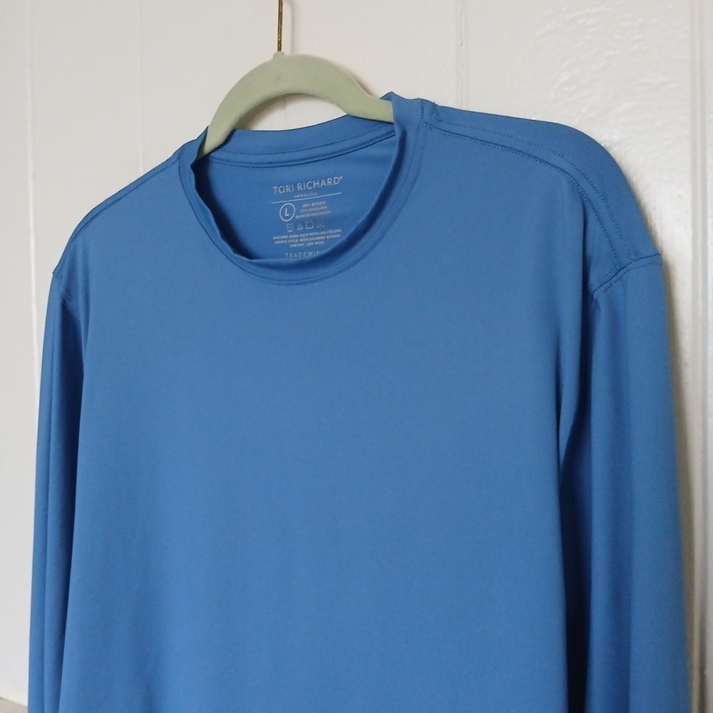 Tori‎ Richard Shirt Tradewind Technology Sun Protection UPF 50 Men's Large Blue